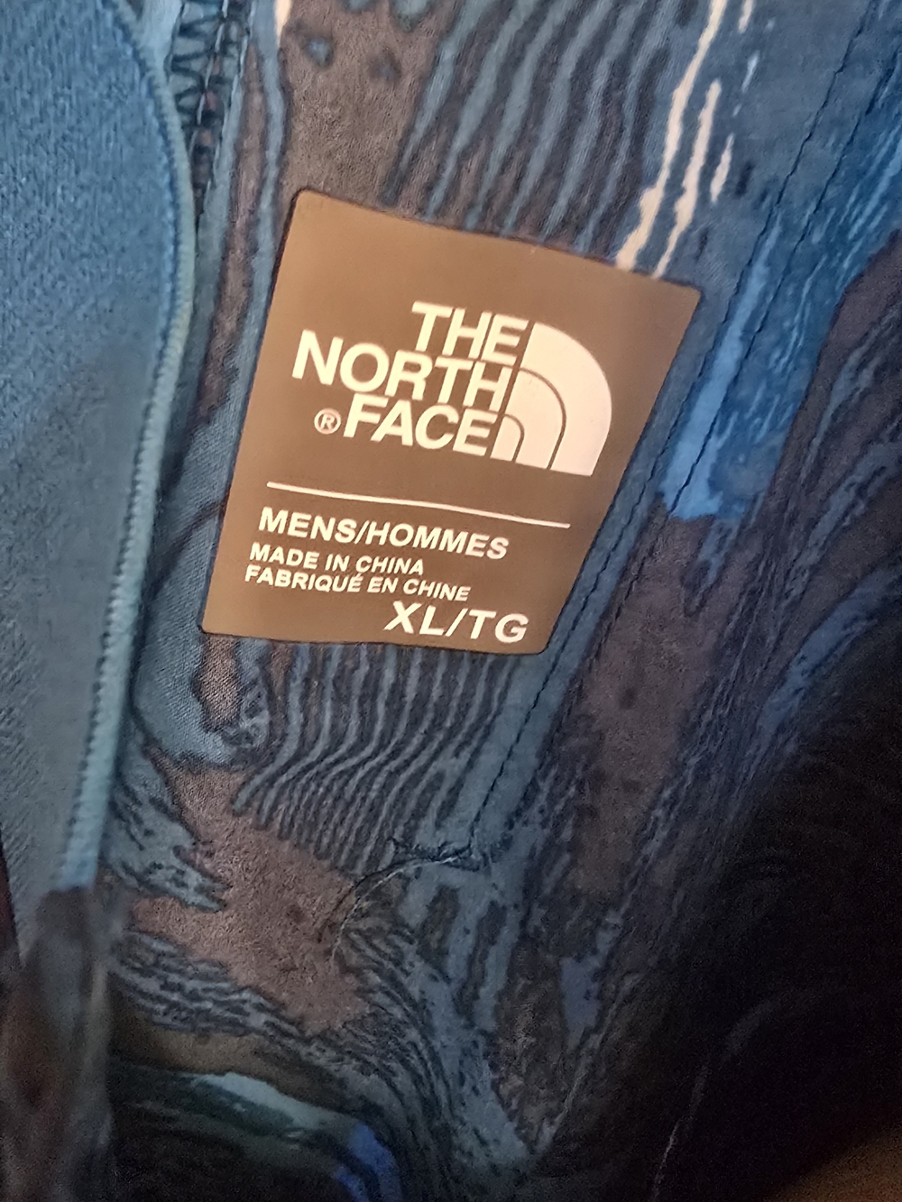 Men'sThe North Face Blue Patterned Light Jacket Sz XL - Picture 4 of 7